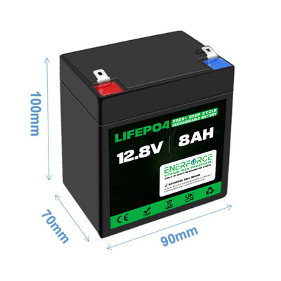 بطارية قابلة لإعادة الشحن 12V 8Ah LiFePO4 بطارية LFP للطاقة الشمسية