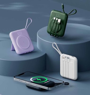 بنك الطاقة المحمول اللاسلكي المدمج 15000mAh 20000mAh OEM مع شاشة LED