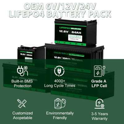 12.8 فولت 100Ah بطارية LiFePO4 Enerforce OEM عمر طويل للأنظمة الشمسية والاحتياطية